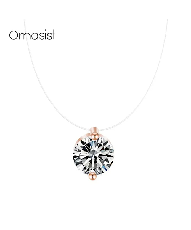 KissICON Kissicon Zircon Necklace – Clear Pendant Shine