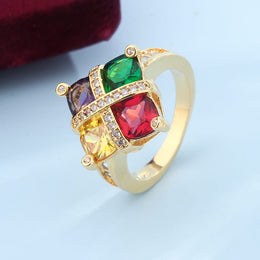 KissICON KissIcon Zircon Ring Gold Tone Silver Plated - Sparkle