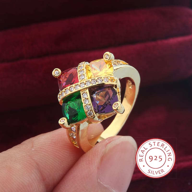 KissICON KissIcon Zircon Ring Gold Tone Silver Plated - Sparkle