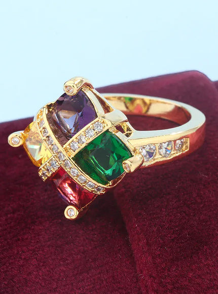 KissICON KissIcon Zircon Ring Gold Tone Silver Plated - Sparkle