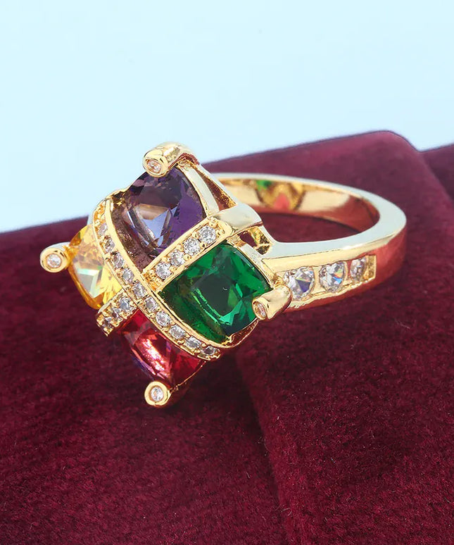 KissICON KissIcon Zircon Ring Gold Tone Silver Plated - Sparkle