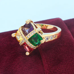 KissICON KissIcon Zircon Ring Gold Tone Silver Plated - Sparkle