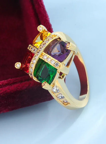 KissICON KissIcon Zircon Ring Gold Tone Silver Plated - Sparkle
