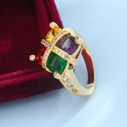 KissICON KissIcon Zircon Ring Gold Tone Silver Plated - Sparkle