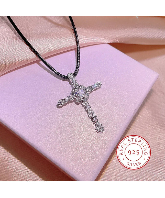 KissICON KissIcon Zirconia Cross Necklace - 925 Silver Plated