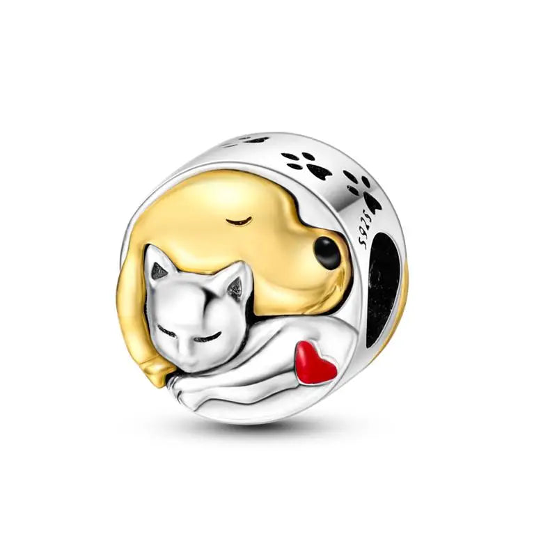 KissICON KJC503 925 Silver Gemstone Universe Starry Sky Flower Gold Bead Pendant Suitable For Pan 925 Original Bracelet Diy Jewelry