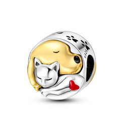 KissICON KJC503 925 Silver Gemstone Universe Starry Sky Flower Gold Bead Pendant Suitable For Pan 925 Original Bracelet Diy Jewelry