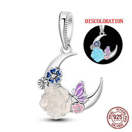 KissICON KJC973 Luminous 925 Sterling Silver Hot Selling Stars And Moon Charms Fit 925 Original Bracelets DIY Jewelry Making For Women Gift
