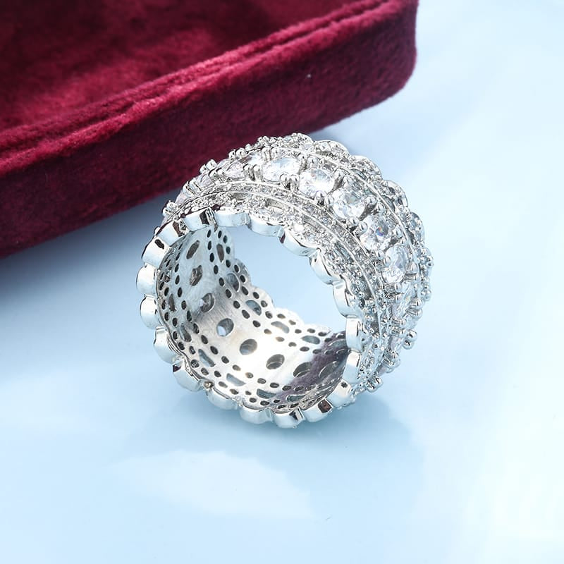 KissICON 💋 Korean Lace Flower 925 Silver Ring - Elegant Retro Charm