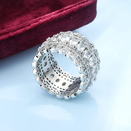 KissICON 💋 Korean Lace Flower 925 Silver Ring - Elegant Retro Charm
