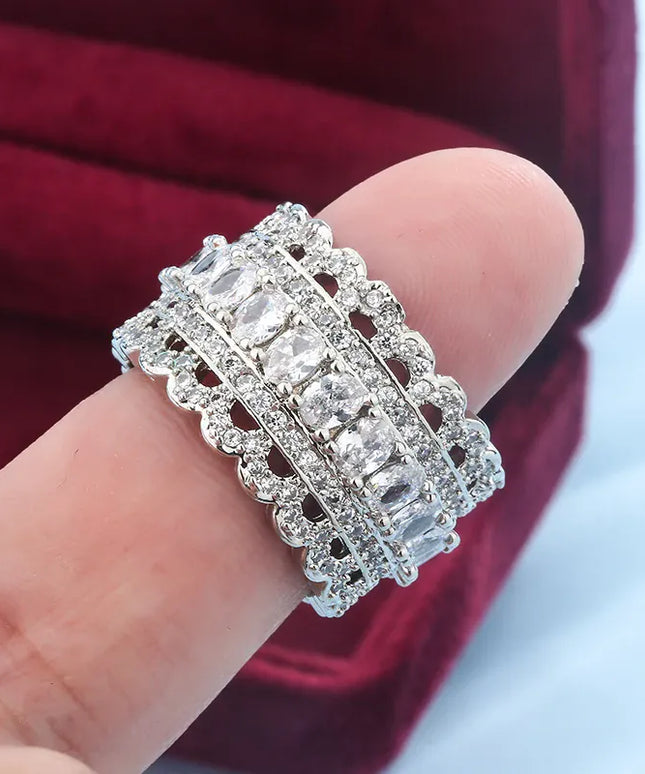 KissICON 💋 Korean Lace Flower 925 Silver Ring - Elegant Retro Charm