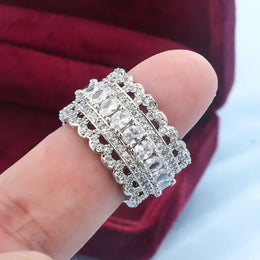 KissICON 💋 Korean Lace Flower 925 Silver Ring - Elegant Retro Charm