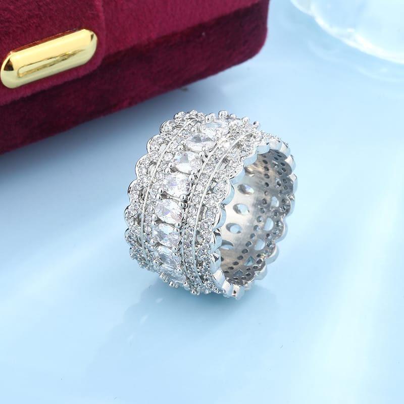 KissICON 💋 Korean Lace Flower 925 Silver Ring - Elegant Retro Charm