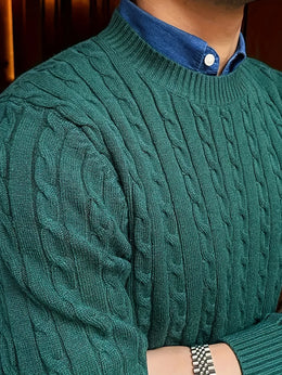KissICON Korean Style Mens Twist Knit Versatile SlimFit Base Layer