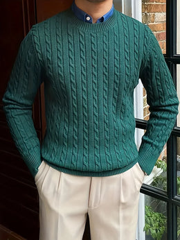 KissICON Korean Style Mens Twist Knit Versatile SlimFit Base Layer