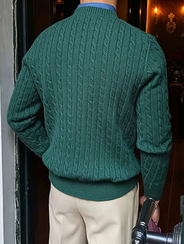 KissICON Korean Style Mens Twist Knit Versatile SlimFit Base Layer