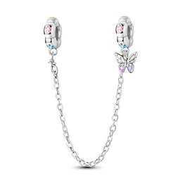 KissICON KTC1065 925 Sterling Silver Safety Charms  Series Snowflakes Stars Moon Heart Bow Fit Original  Bracelets DIY Jewelry Gift for Women