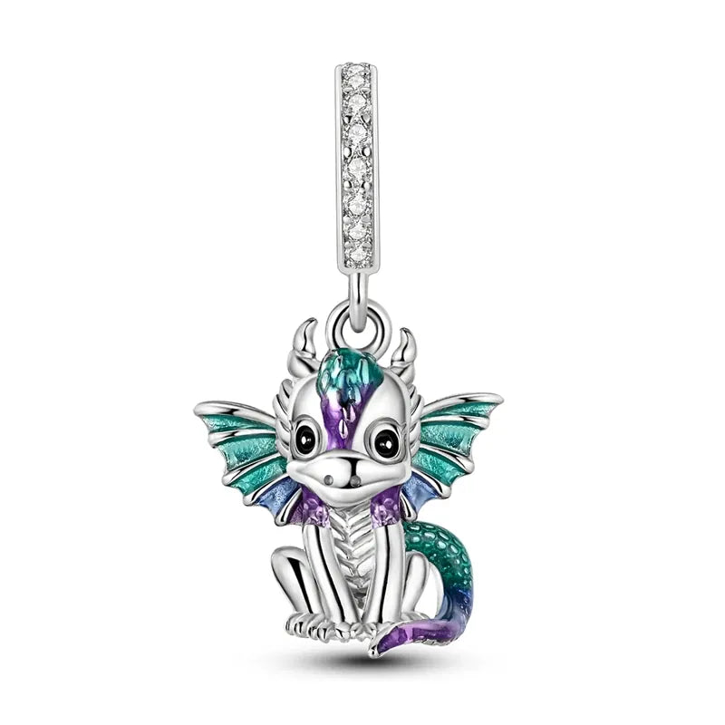 KissICON KTC1085 Hot Sale 925 Silver Butterfly Chameleon Owl Sunflower Charms Fit Original Bracelet Necklace DIY Bead For Women Jewelry