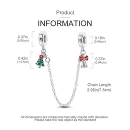 KissICON KTC1104 925 Sterling Silver Safety Charms  Series Snowflakes Stars Moon Heart Bow Fit Original  Bracelets DIY Jewelry Gift for Women