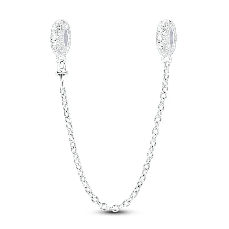 KissICON KTC1162 925 Sterling Silver Safety Charms  Series Snowflakes Stars Moon Heart Bow Fit Original  Bracelets DIY Jewelry Gift for Women