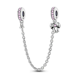 KissICON KTC1224 925 Sterling Silver Safety Charms  Series Snowflakes Stars Moon Heart Bow Fit Original  Bracelets DIY Jewelry Gift for Women