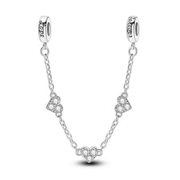 KissICON KTC1314 925 Sterling Silver Safety Charms  Series Snowflakes Stars Moon Heart Bow Fit Original  Bracelets DIY Jewelry Gift for Women