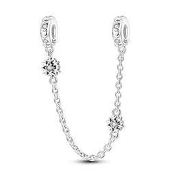 KissICON KTC1405 925 Sterling Silver Safety Charms  Series Snowflakes Stars Moon Heart Bow Fit Original  Bracelets DIY Jewelry Gift for Women