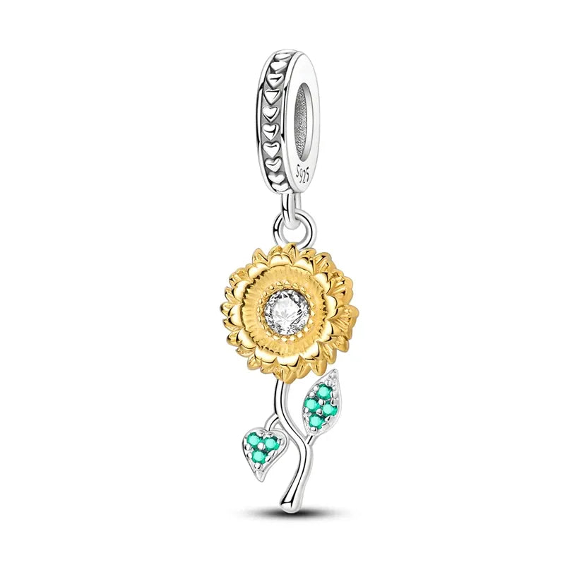 KissICON KTC183 Hot Sale 925 Silver Butterfly Chameleon Owl Sunflower Charms Fit Original Bracelet Necklace DIY Bead For Women Jewelry