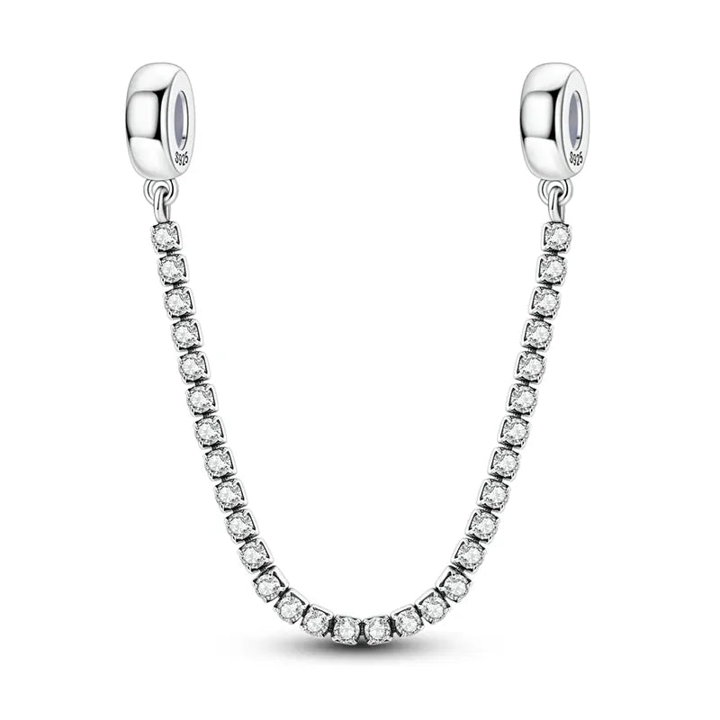 KissICON KTC400 925 Sterling Silver Safety Charms  Series Snowflakes Stars Moon Heart Bow Fit Original  Bracelets DIY Jewelry Gift for Women