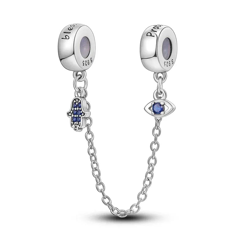 KissICON KTC404 925 Sterling Silver Safety Charms  Series Snowflakes Stars Moon Heart Bow Fit Original  Bracelets DIY Jewelry Gift for Women