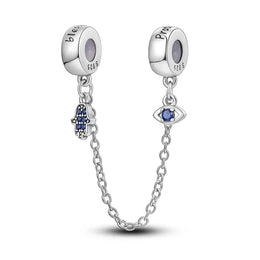 KissICON KTC404 925 Sterling Silver Safety Charms  Series Snowflakes Stars Moon Heart Bow Fit Original  Bracelets DIY Jewelry Gift for Women