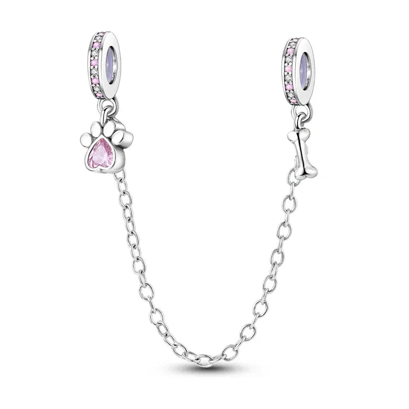 KissICON KTC547 925 Sterling Silver Safety Charms  Series Snowflakes Stars Moon Heart Bow Fit Original  Bracelets DIY Jewelry Gift for Women