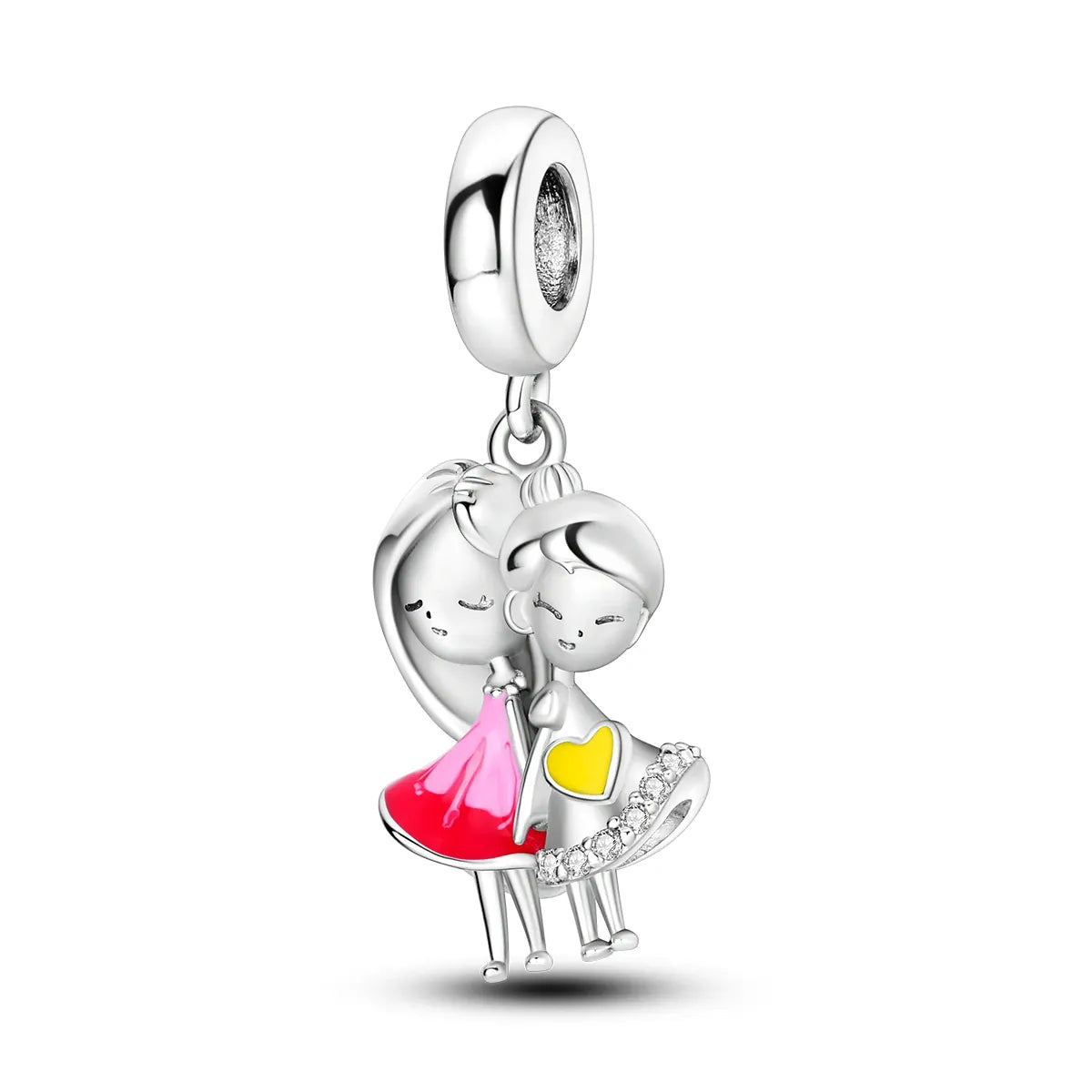 KissICON KTC554 925 Silver Pink Ballet Skates Shoes Charms Fit Original Bracelet Necklace DIY Bead For Women Jeweli Make Gift