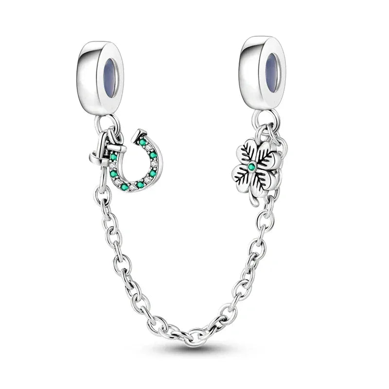 KissICON KTC565 925 Sterling Silver Safety Charms  Series Snowflakes Stars Moon Heart Bow Fit Original  Bracelets DIY Jewelry Gift for Women