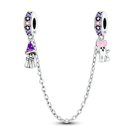 KissICON KTC641 925 Sterling Silver Safety Charms  Series Snowflakes Stars Moon Heart Bow Fit Original  Bracelets DIY Jewelry Gift for Women