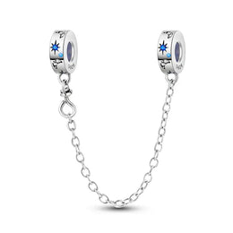 KissICON KTC642 925 Sterling Silver Safety Charms  Series Snowflakes Stars Moon Heart Bow Fit Original  Bracelets DIY Jewelry Gift for Women