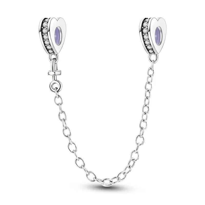 KissICON KTC664 925 Sterling Silver Safety Charms  Series Snowflakes Stars Moon Heart Bow Fit Original  Bracelets DIY Jewelry Gift for Women