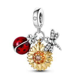KissICON KTC674 Hot Sale 925 Silver Butterfly Chameleon Owl Sunflower Charms Fit Original Bracelet Necklace DIY Bead For Women Jewelry