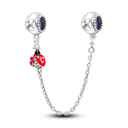 KissICON KTC734 925 Sterling Silver Safety Charms  Series Snowflakes Stars Moon Heart Bow Fit Original  Bracelets DIY Jewelry Gift for Women