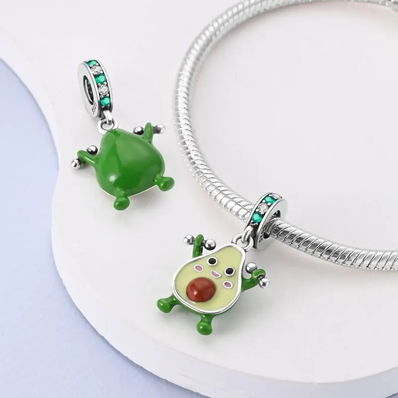 KissICON KTC831 925 Pure Summer Fruit Handbag Pendant Hanging Bead Suitable for Original Pandora Bracelet Women DIY Exquisite Gift