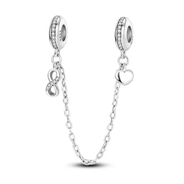 KissICON KTC849 925 Sterling Silver Safety Charms  Series Snowflakes Stars Moon Heart Bow Fit Original  Bracelets DIY Jewelry Gift for Women