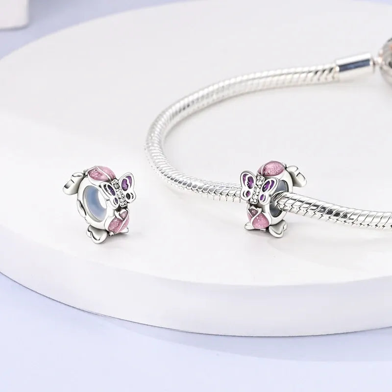 KissICON KTC851 925 Pure Summer Fruit Handbag Pendant Hanging Bead Suitable for Original Pandora Bracelet Women DIY Exquisite Gift