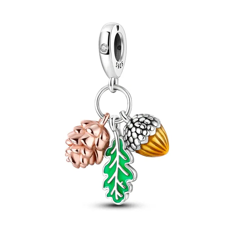 KissICON KTC859 Hot Sale 925 Silver Butterfly Chameleon Owl Sunflower Charms Fit Original Bracelet Necklace DIY Bead For Women Jewelry