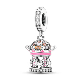 KissICON KTC913 925 Silver Pink Ballet Skates Shoes Charms Fit Original Bracelet Necklace DIY Bead For Women Jeweli Make Gift