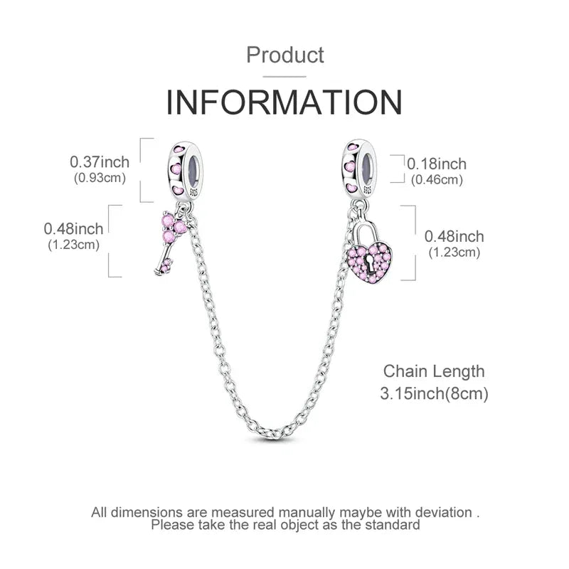 KissICON KTC914 925 Sterling Silver Safety Charms  Series Snowflakes Stars Moon Heart Bow Fit Original  Bracelets DIY Jewelry Gift for Women