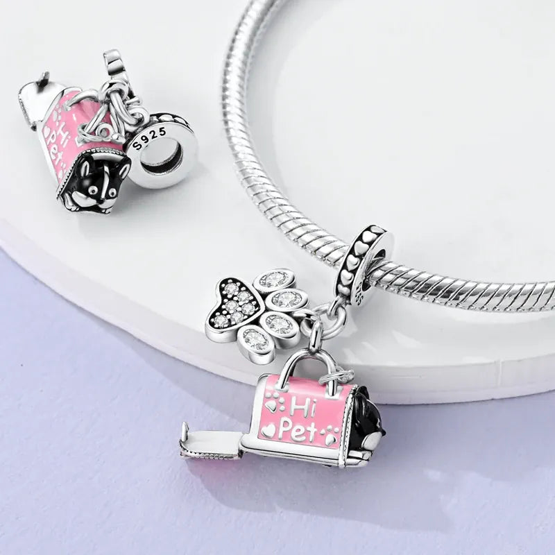 KissICON KTC931 925 Pure Summer Fruit Handbag Pendant Hanging Bead Suitable for Original Pandora Bracelet Women DIY Exquisite Gift