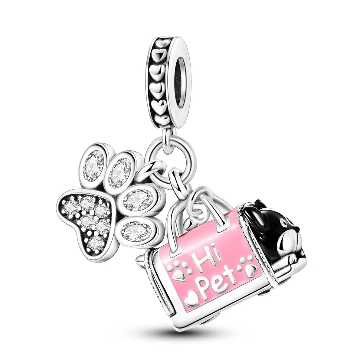 KissICON KTC931 925 Silver Pink Ballet Skates Shoes Charms Fit Original Bracelet Necklace DIY Bead For Women Jeweli Make Gift