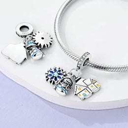 KissICON KTC935 925 Pure Summer Fruit Handbag Pendant Hanging Bead Suitable for Original Pandora Bracelet Women DIY Exquisite Gift