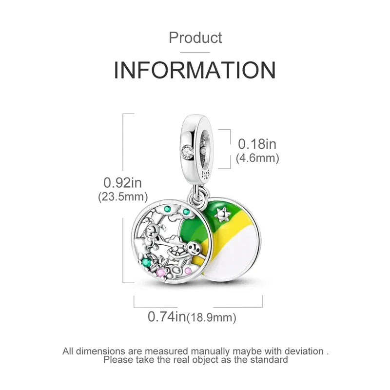 KissICON KTC966 925 Pure Summer Fruit Handbag Pendant Hanging Bead Suitable for Original Pandora Bracelet Women DIY Exquisite Gift