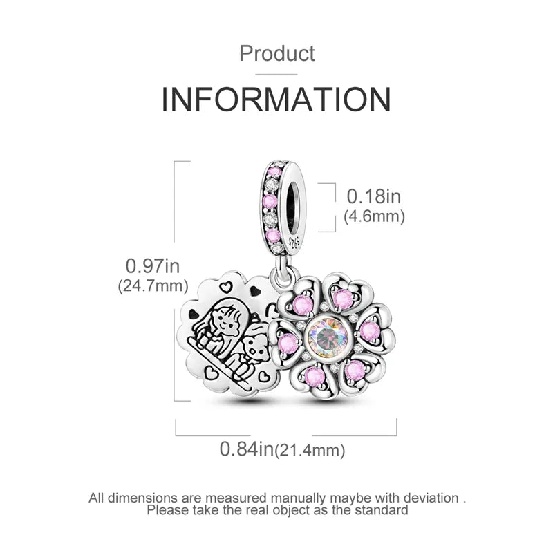 KissICON KTC974 925 Pure Summer Fruit Handbag Pendant Hanging Bead Suitable for Original Pandora Bracelet Women DIY Exquisite Gift